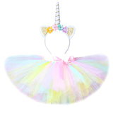 Pastel Unicorn Tutu Skirt for Baby Girls Dance Tutus Kids Tulle Skirts for Birthday New Year Costume Toddler Outfits 3M-14 Years
