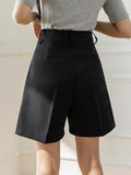 High Waist Tailored Short Pants Women Summer Korean Style All-match Solid Color Ladies Casual Shorts