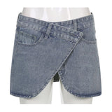 Summer Women Denim Skirts Sexy High Waist Jean Skirt Mini Short Wrap Micro Skirts