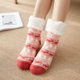 Winter Warm Women Penguin Plush Soft Non Grip Floor Slippers Short Sock Fuzzy Fluffy Deer Elk Bear Christmas Gift