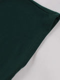Green and Plaid Print V-Neck Women Summer Dress Short Sleeve Elegant A Line Polyester Vintage Dresses