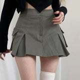 Harajuku Grunge y2k Jean Skirt Vintage High Waist Denim Mini Cargo Skirts Short Sexy Summer Streetwear