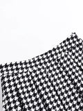 High Waist Houndstooth Plaid 50s Vintage Fashion Pleated Skirt Women Autumn Winter Knee Length Retro Skirts