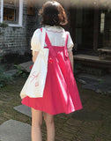 Summer Bow Plaid Strap Sexy Bow Kawaii Lolita Casual Japanese Korean Cute Elegant Dress