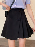High Waist Casual Women A-Line Mini Skirts Summer Irregular pleated Short Skirt