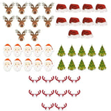 Christmas Cup Card Decoration Santa Hat Wine Glass Decor Xmas Tree Ornaments Home Party Decor New Year Gift 10PCS