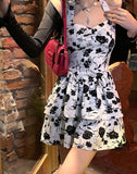 Summer Chiffon Floral Sexy Mini Bandage Backless Elegant Party Korean Designer Chic Dress