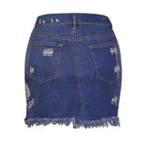 Sexy Jeans Women Denim Mini Skirt Summer High Waist Korean White Blue Package Hip Jean Skirt