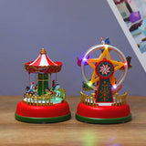 Christmas Music Glow Carousel Ferris Wheel luminescence Christmas Eve Gift Decoration Home Furnishing G