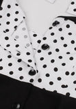 Strapless Sexy Halter Vintage Casual Flare Patchwork White Black Polka Dot Print Elegant Short Evening Holiday Swing Dress