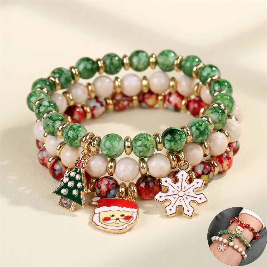 Bohemian Stretch Beads Bracelets for Women Christmas Multilayered Stackable Bracelet Set Girls Multicolor Charm Jewelry Gift