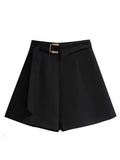High Waist Casual Women Suit Shorts Summer All-match Solid Color Office Lady Straight Short Pants