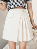 Women High Waist Shorts Skirts Korean Style Streetwear All-match Ladies Elegant A-line Pleated Skirt