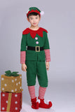 2024 Christmas Elf Costume Girls Xmas Santa Claus Green Elf Dress For Kids Adults Family Matching Outfits Cosplay Clothing