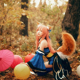 Fox Ears and Tail Set Furry Cat Ears Headband with Tail Kitten Anime Fox Ears Halloween Cosplay Party Fox Costumes