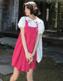 Summer Bow Plaid Strap Sexy Bow Kawaii Lolita Casual Japanese Korean Cute Elegant Dress