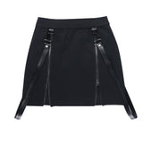 Dark Mall Goth Black Overalls Vintage 90s Fairy Grunge y2k Skirt Punk Aesthetic Streetwear Pencil Skirts
