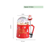 Christmas Mugs with lid and Santa Claus Spoon Creative Planet Ceramic Cup Xmas Gift Coffee Milk Cup