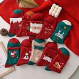 Christmas Autumn And Winter Cute Mid Tube Socks New Year Cartoon Tide Japanese Primitive Year Elk Christmas Gift Socks