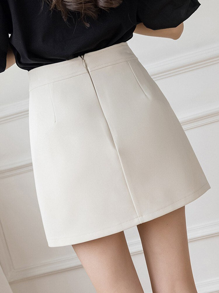 High Waist Women Fashion Korean Style Streetwear All-match Ladies Elegant A-line Short Skirts