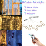 Lights Curtain Garland Merry Christmas Decorations for Home Ornaments Xmas Navidad New Year Gifts