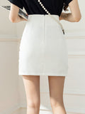 High Waist Women Summer Korean Style Streetwear Solid Color Ladies Elegant Short Skirt