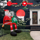 8FT Climbing Santa Christmas Inflatable Christmas Yard Decorations with LED Blow up Yard Decoration for Outdoor