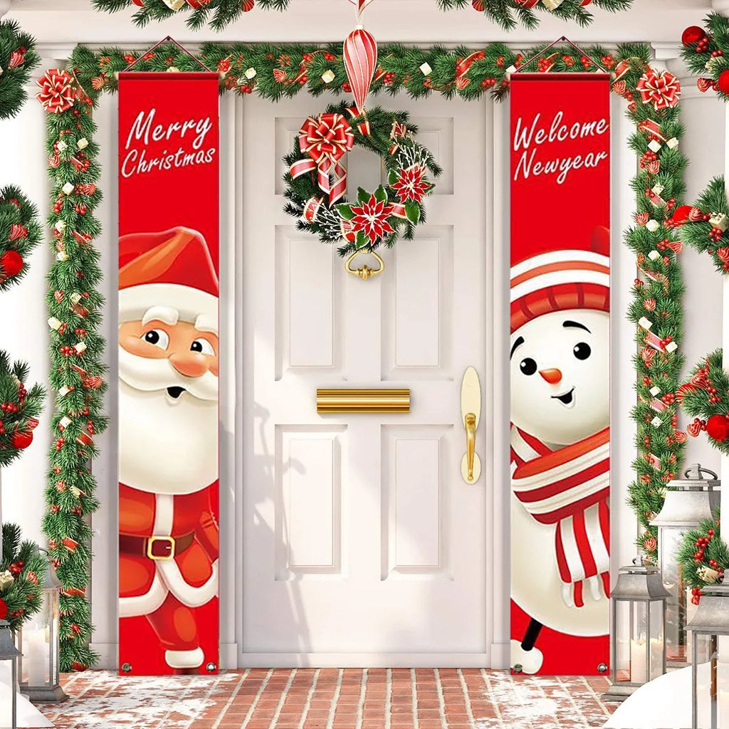 Santa Claus Door Banner Merry Christmas Decorations Home Christmas Ornament Xmas Navidad New Year Gift