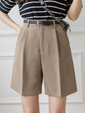Women Summer Casual Fashion Korean Style All-match High Wasit Ladies Elegant Tailored Short Pants