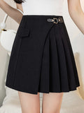 Women High Waist Shorts Skirts Korean Style Streetwear All-match Ladies Elegant A-line Pleated Skirt