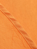 Orange Square Neck Ruched Bust High Waist Elegant Midi Dress Women 3/4 Length Sleeve Solid Vintage Cotton Dresses