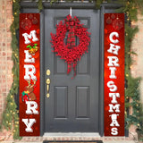 1set Door Banner Merry Christmas Santa Snowman Hanging Banner Supplies New Year Home Xmas Decor