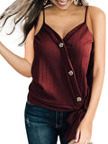 New Chiffon Camisole Casual V-neck Tie Knot Shirt Sexy Off-the-shoulder Office Women Tank Top