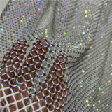 High-Quality Jumping Disc Color Flashing Diamonds Long-Sleeved Net Shirt Blouse Electric Syllable Wear Bright Sparkling Top