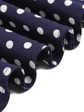 Notched Collar Button High Waist Polka Dot Women Vintage Long Dress Elegant Clothes 50s Pinup Robe A-Line Dresses