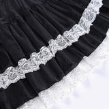 Spring Winter Velvet Japanese Girl Lace Kawaii Lolita Cake Mini Skirts Women Summer Grunge Harajuku Black Ball Gown Alt Skirt