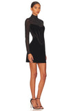 Long Sleeve Mesh Sexy Evening Party Dress Women Night Celebrity Dress
