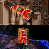 2024 Light Up Santa Claus Climbing Decoration With Hanging Gift Bag For Indoor/Outdoor Christmas Decor Warm White Light String