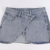 Summer Women Denim Skirts Sexy High Waist Jean Skirt Mini Short Wrap Micro Skirts