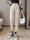 High Waist Ankle-length Pants Women Spring Korean Style All-match Thin Ladies Casual Pencil Pants