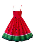 Red 1950s Watermelon Patchwork Dress