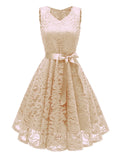 Special 1950s Lace Floral Bow Dress