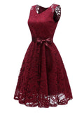 Special 1950s Lace Floral Bow Dress