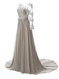 Vintage Rhinestone Chiffon Maxi Dress