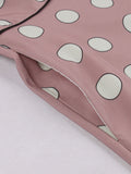 Pink 1940s Polk Dot Wrap Dress