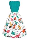 Plus Size 1950s Dinosaur Swing Dress