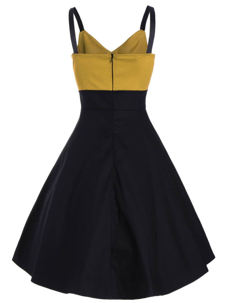 1950s Patchwork Button Swing Dress