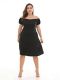 Plus Size 1950s Off Shoulder Dress