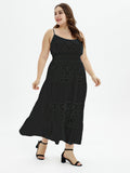 Plus Size Black 1950s Strap Maxi Dress