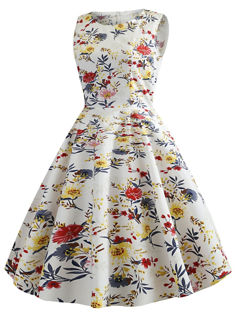 1950s Floral Inspired Swing Dress